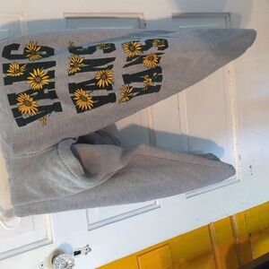 Vans Gray Joggers with Yellow Floral Print